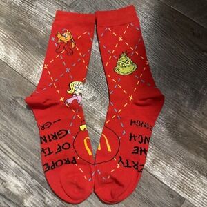 The Grinch Meal McDonald's Red Socks New Unused 2025 Limited Edition.